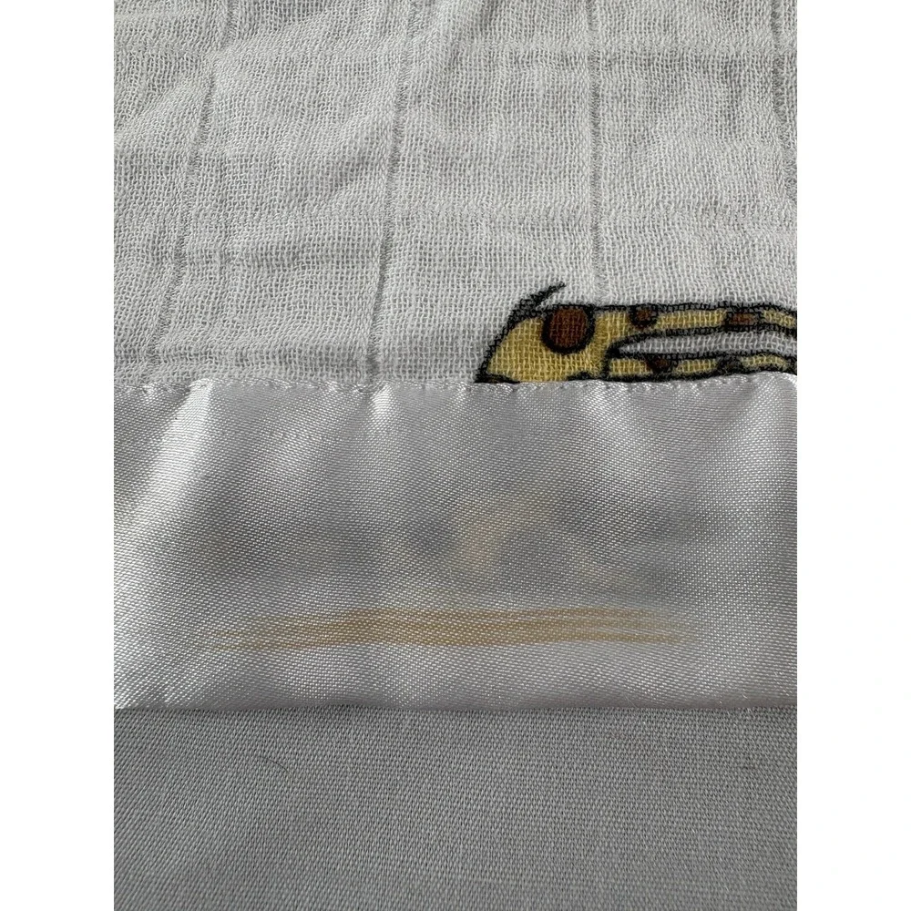 Aden + Anais Lovey Baby Security Blanket Giraffe White Satin Trim Muslin 16.5
